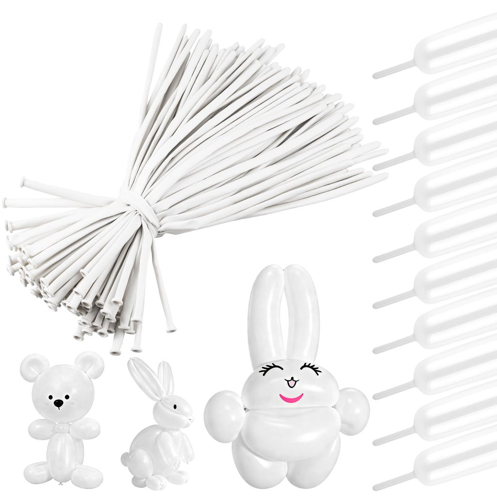 YXYL 260 White Long Balloons – 100 PCS Premium Latex for Animal Twisting & Party Decor