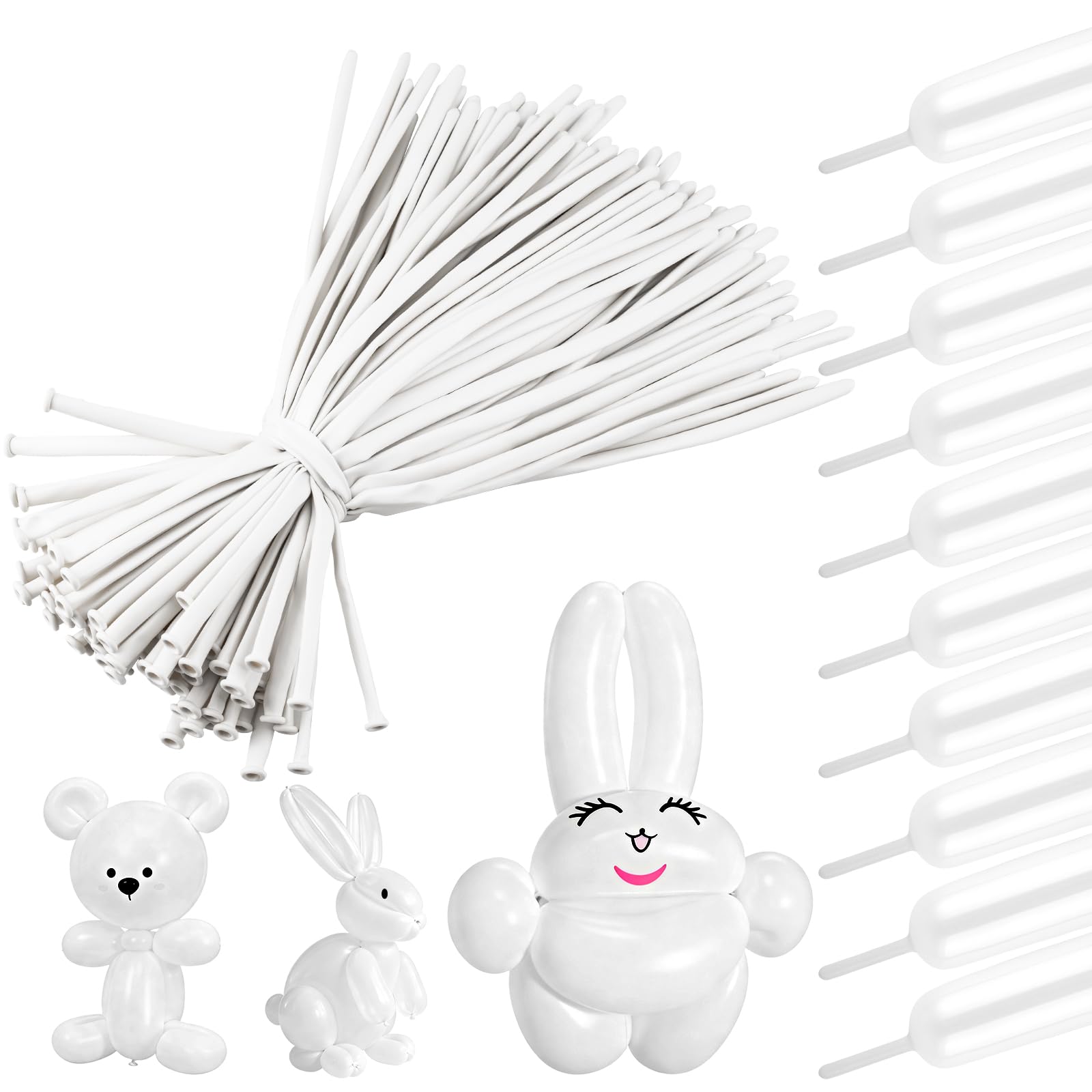 YXYL 260 White Long Balloons – 100 PCS Premium Latex for Animal Twisting & Party Decor