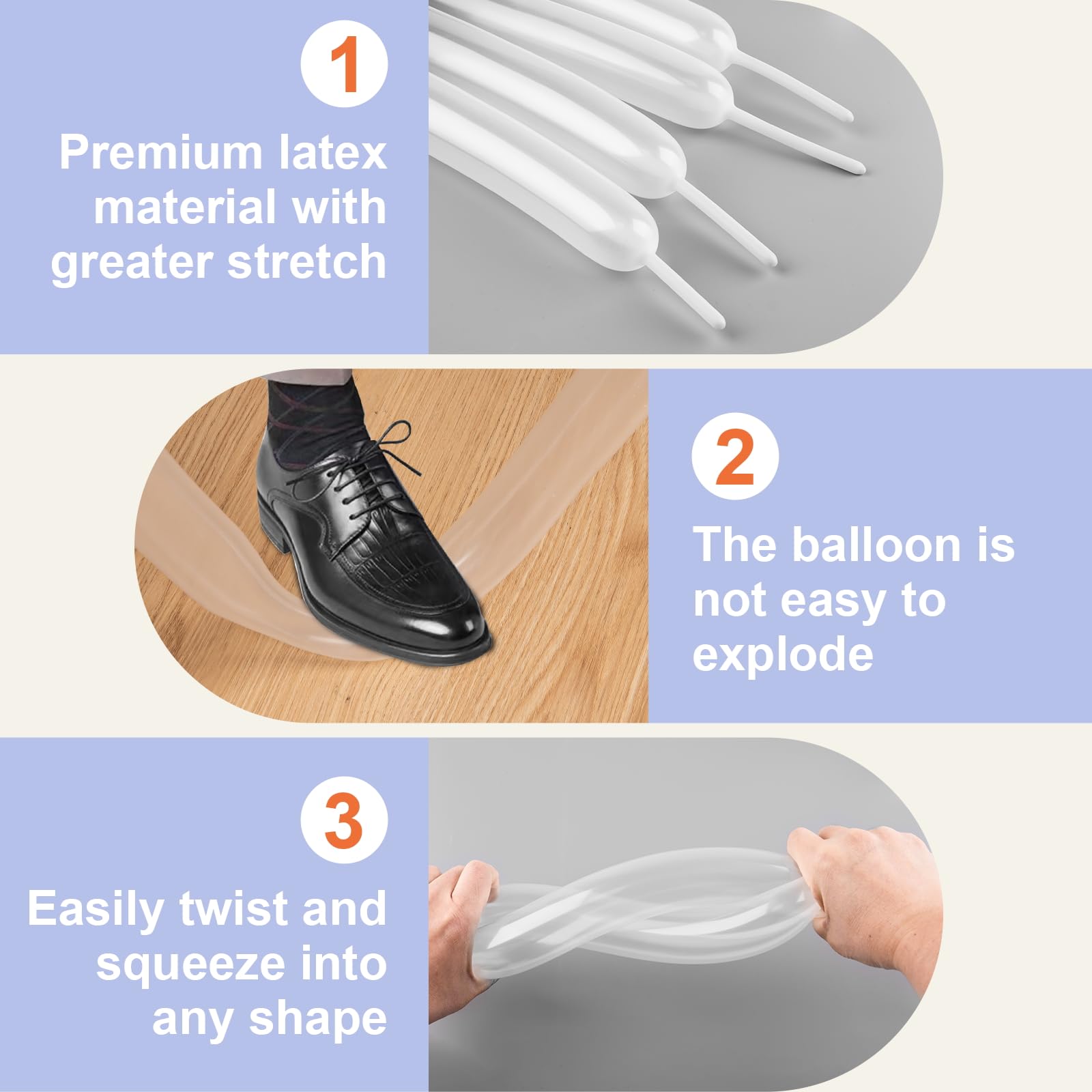 YXYL 260 White Long Balloons – 100 PCS Premium Latex for Animal Twisting & Party Decor