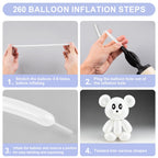 YXYL 260 White Long Balloons – 100 PCS Premium Latex for Animal Twisting & Party Decor