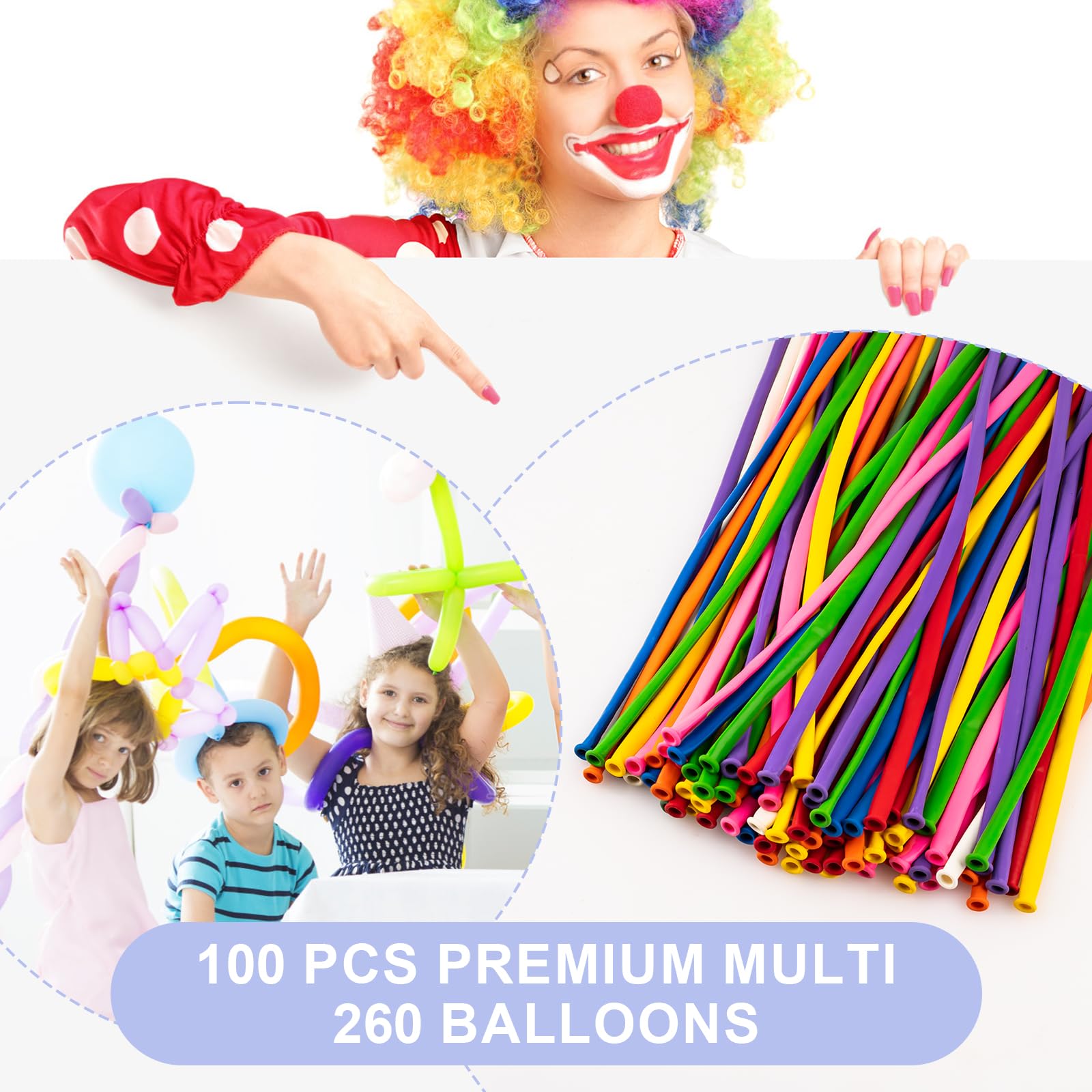 YXYL 260 Balloons Multi Pack – Premium Long Skinny Latex Balloons for Animal Twisting