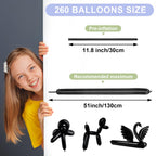 YXYL 260 Balloons Black – Premium Long Skinny Latex Balloons for Animal Twisting & Party Decor