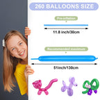 YXYL 260 Balloons Multi Pack – Premium Long Skinny Latex Balloons for Animal Twisting