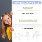 YXYL 260 White Long Balloons – 100 PCS Premium Latex for Animal Twisting & Party Decor