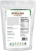Z Natural Foods Organic Spirulina Powder - 100% Pure Spirulina, Nutrient-Dense Blue-Green Algae Superfood with Amino Acids, 15x Beta-Carotene - Mix in Smoothies, Yogurt, Recipes, 1 lb (Pack of 2)