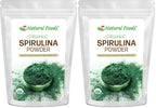 Z Natural Foods Organic Spirulina Powder - 100% Pure Spirulina, Nutrient-Dense Blue-Green Algae Superfood with Amino Acids, 15x Beta-Carotene - Mix in Smoothies, Yogurt, Recipes, 1 lb (Pack of 2)
