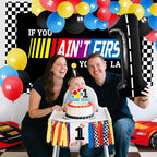Z1juce Fast One Birthday Decorations for Boys - 1st Race Car Theme Party Supplies