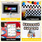 Z1juce Fast One Birthday Decorations for Boys - 1st Race Car Theme Party Supplies