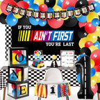 Z1juce Fast One Birthday Decorations for Boys - 1st Race Car Theme Party Supplies