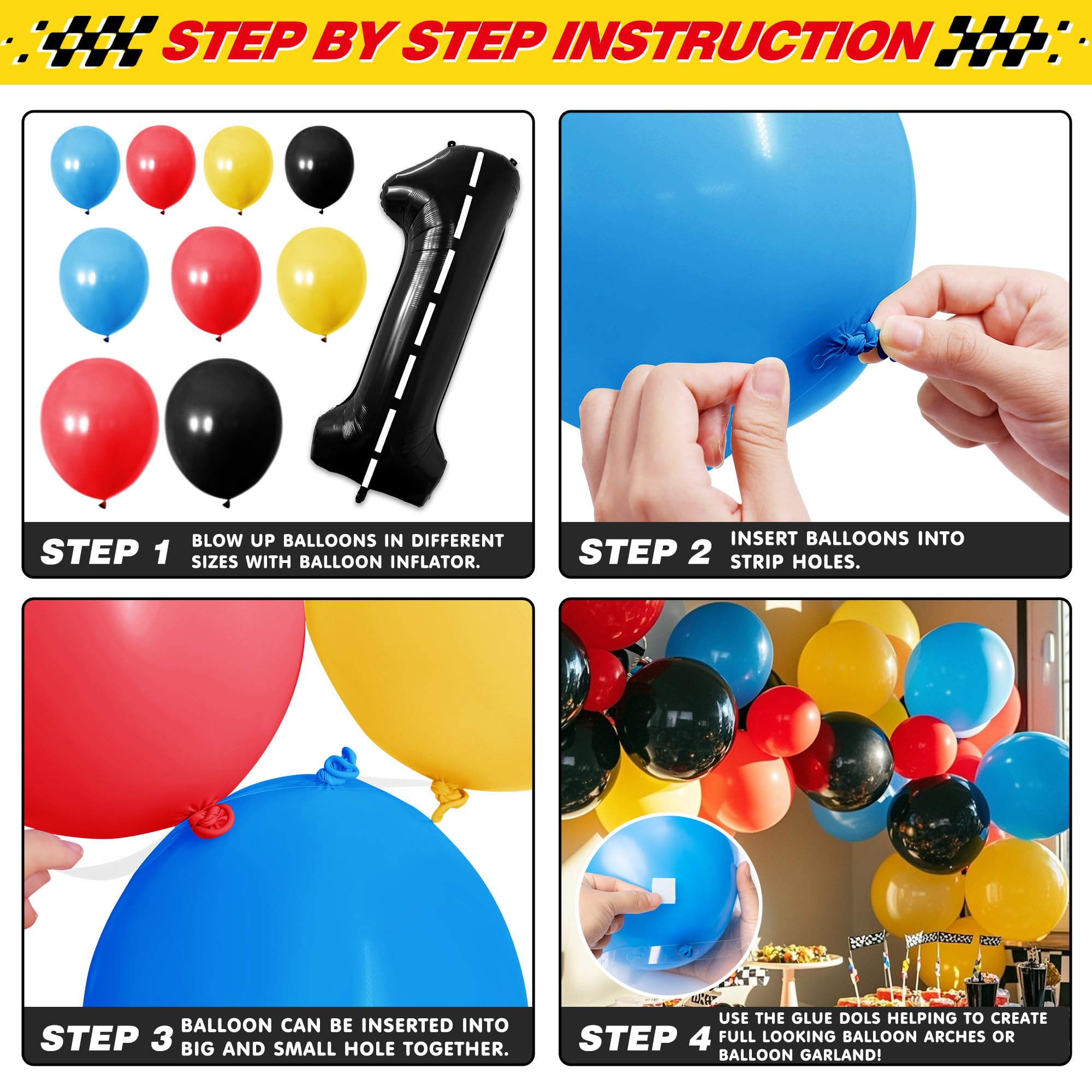 Z1juce Fast One Birthday Decorations for Boys - 1st Race Car Theme Party Supplies