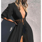 Lace Trim Tie Cardigan – Women’s Bikini Beach Cover Up
