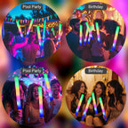 Zaaaslsm 204Pcs Foam Glow Sticks Bulk – 3-Mode LED Light Up Party Favors