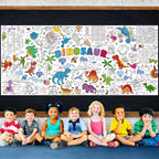 Zachely Dinosaur Giant Coloring Poster 30x72 in — Kids Tablecloth, Backdrop & Activity Poster