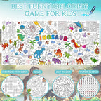 Zachely Dinosaur Giant Coloring Poster 30x72 in — Kids Tablecloth, Backdrop & Activity Poster