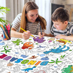 Zachely Dinosaur Giant Coloring Poster 30x72 in — Kids Tablecloth, Backdrop & Activity Poster