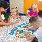 Zachely Outer Space Coloring Poster 30x72 in – Space Tablecloth & Activity Poster for Kids