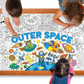 Zachely Outer Space Coloring Poster 30x72 in – Space Tablecloth & Activity Poster for Kids