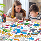 Zachely Under The Sea Coloring Poster 30x72 — Ocean Animals Giant Coloring Tablecloth