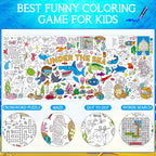 Zachely Under The Sea Coloring Poster 30x72 — Ocean Animals Giant Coloring Tablecloth