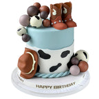 Zafena Cowboy Cake Topper Set – 16 Pcs Western Hat, Boots & Foam Ball Decorations