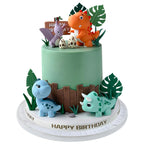 Zafena 17Pcs Dinosaur Cake Topper Set — Safari Birthday Party Decorations
