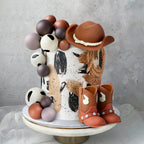 Zafena Cowboy Cake Topper Set – 16 Pcs Western Hat, Boots & Foam Ball Decorations