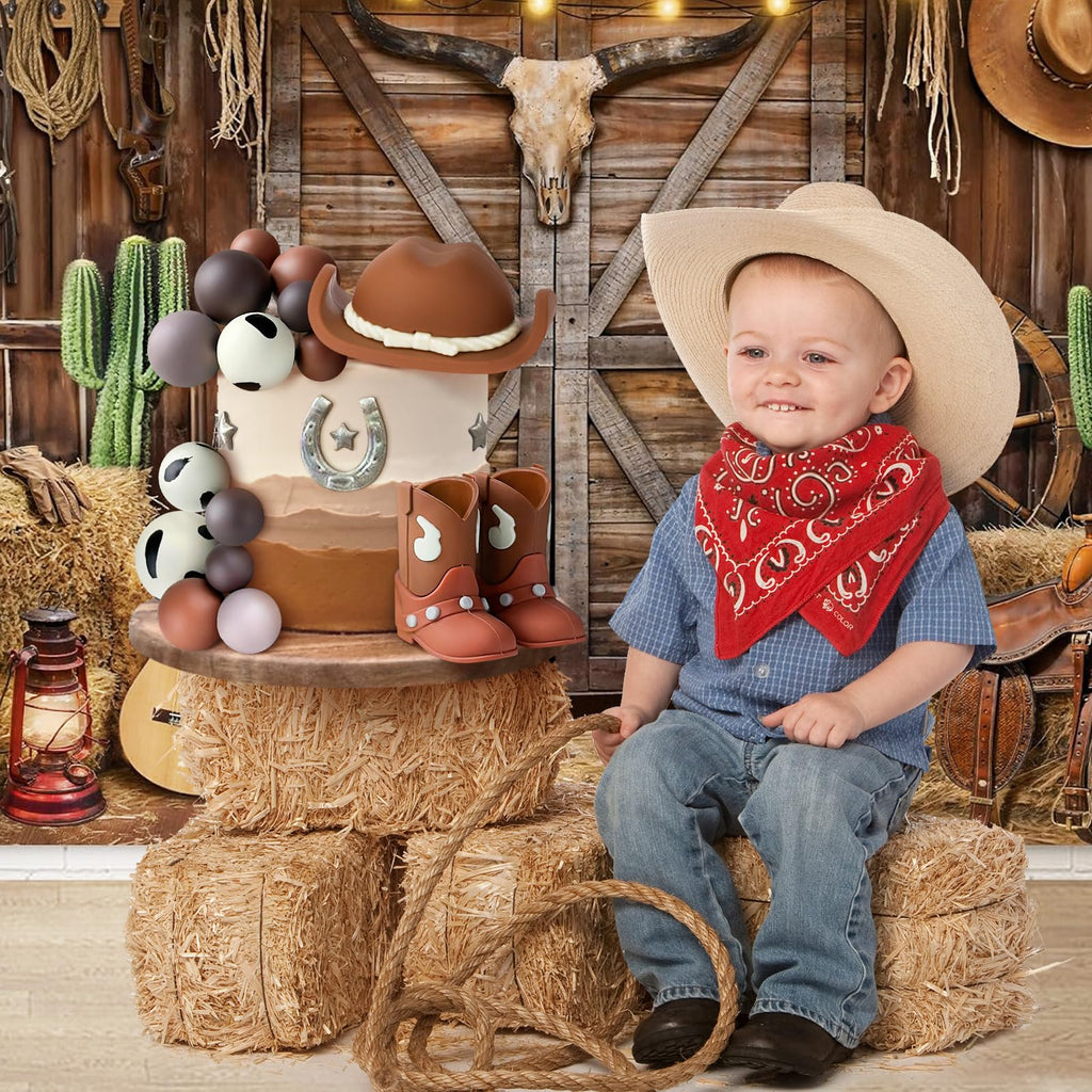 Zafena Cowboy Cake Topper Set – 16 Pcs Western Hat, Boots & Foam Ball Decorations