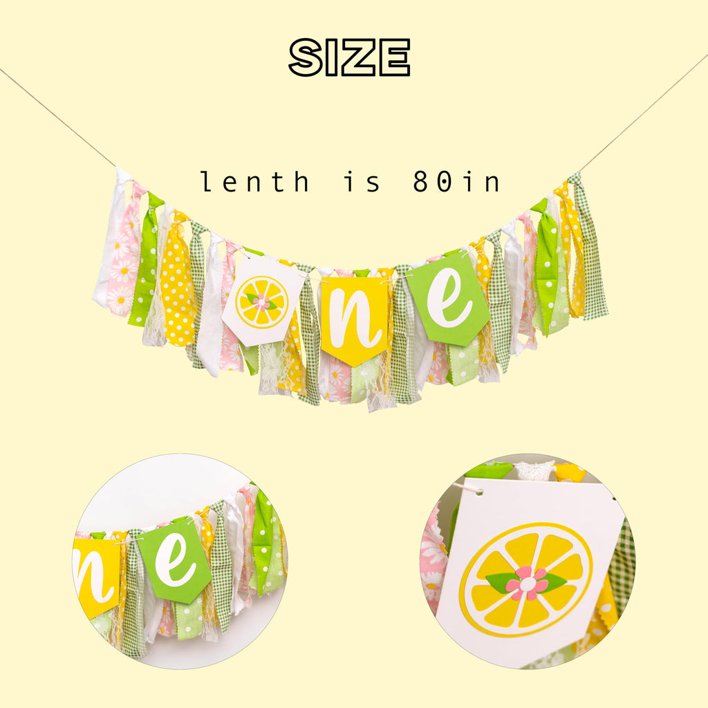 ZAIBIANHAO Lemon First Birthday Banner – Lemonade 1st Birthday Party Decor