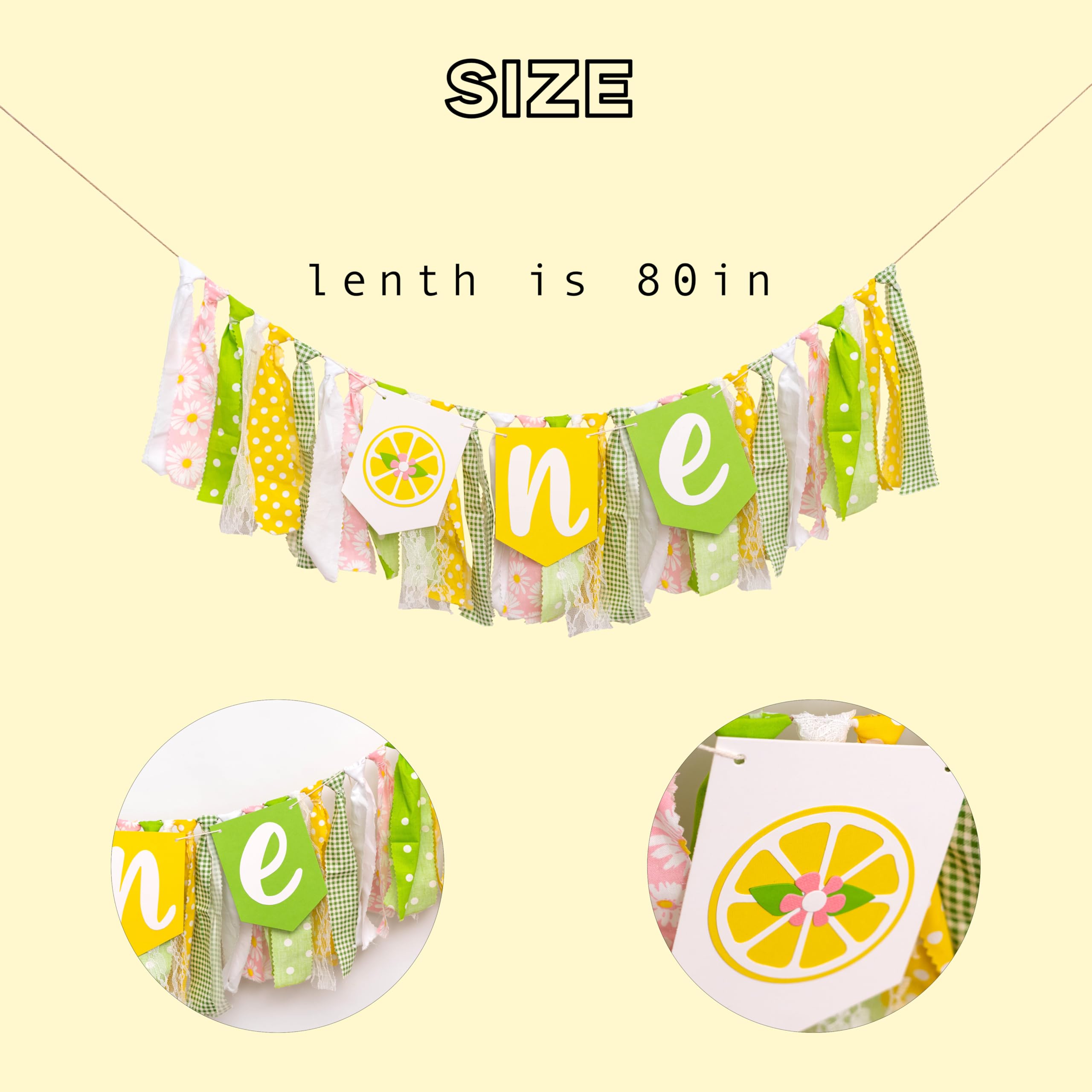 ZAIBIANHAO Lemon First Birthday Banner – Lemonade 1st Birthday Party Decor