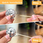 Zaycca 36 Pcs Disco Ball Cake Toppers – 70s Retro Party Decorations & Mirror Ball Picks