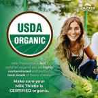 Zazzee USDA Organic Milk Thistle 30:1 Extract - 7500 mg, 120 Veg Capsules