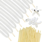 ZBYDNG 260q Clear Long Balloons – Arch, Twisting & Balloon Animals (100pcs)