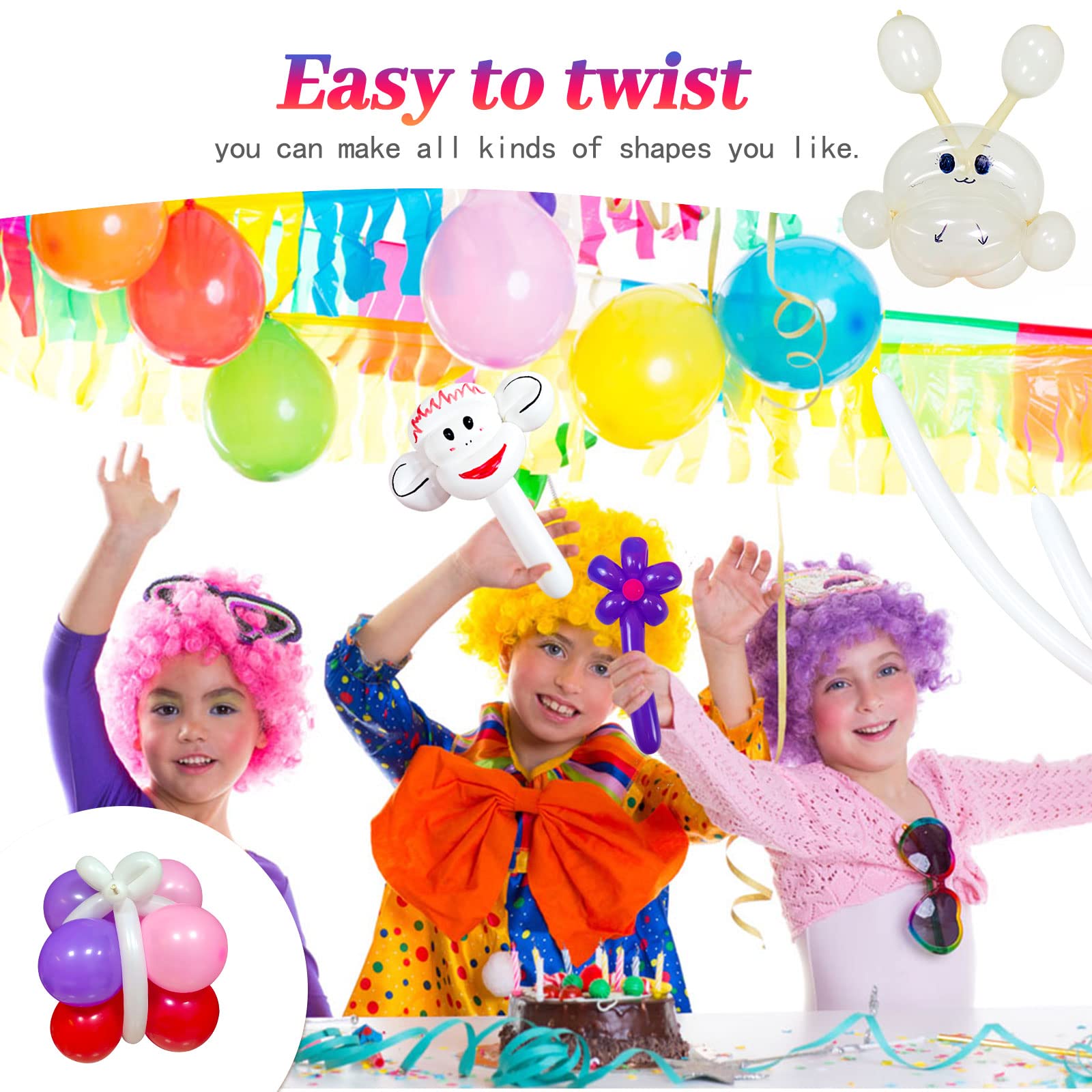 ZBYDNG 260q Clear Long Balloons – Arch, Twisting & Balloon Animals (100pcs)