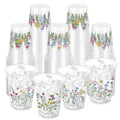 ZCPTZ 100 Pcs Wildflower 12oz Floral Plastic Cups – Vintage Floral Party Cups