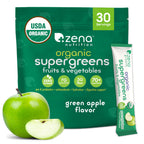 Zena Nutrition Organic Super Greens Powder — 70+ Superfoods, 0 Sugar, 30 Packets