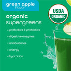 Zena Nutrition Organic Super Greens Energy & Hydration Powder — 70+ Superfoods, 0 Sugar, 5g Fiber, 40 Packets