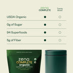 Zena Nutrition Complete Organic Super Greens Powder & Multivitamin – Watermelon Citrus, 30 Packets