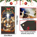Zeptrix Nativity Christmas Door Cover – Large 71x35 in Polyester Outdoor Banner
