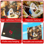 Zeptrix Nativity Christmas Door Cover – Large 71x35 in Polyester Outdoor Banner