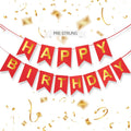 ZGIMI Red Happy Birthday Banner – 16 ft Pre-Strung Gold & Red Party Decoration for Indoor & Outdoor Celebrations