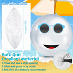 Zhanmai 6-Piece Clear Beach Ball Set — 24-Inch Inflatable Pool Balloons for Beach & Luau Decor