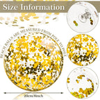 Zhanmai 20 Pieces 8-Inch Mini Glitter Beach Balls – Clear Inflatable Pool Party Favors (Gold)