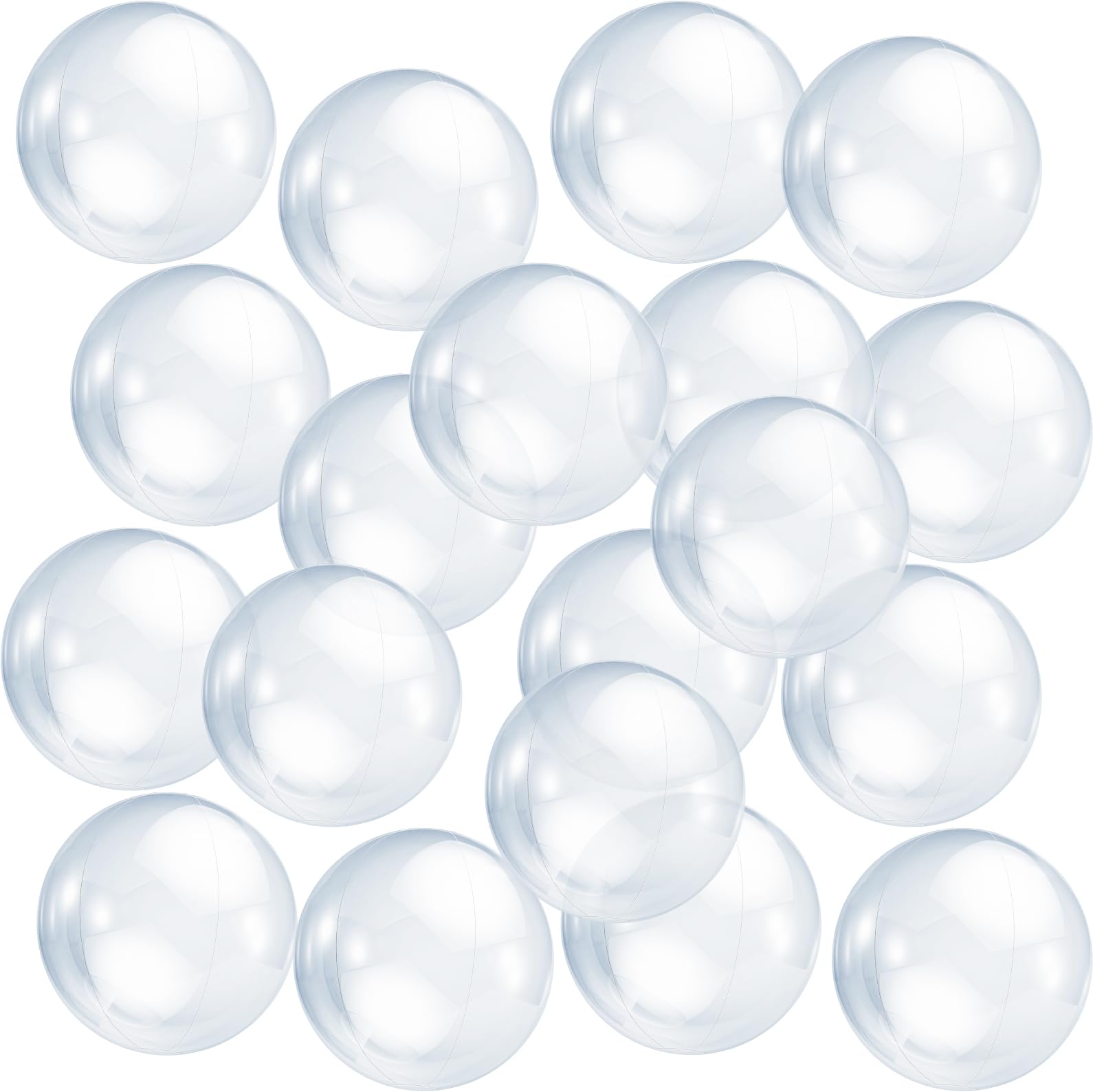 Zhanmai 6-Pack 16-Inch Clear Beach Balls | Inflatable Pool Balloons for Beach Parties & Luau Decor
