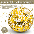 Zhanmai 20 Pieces 8-Inch Mini Glitter Beach Balls – Clear Inflatable Pool Party Favors (Gold)