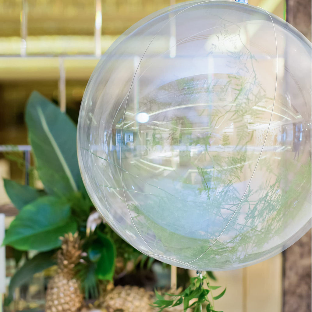 Zhanmai 6-Piece Clear Beach Ball Set — 24-Inch Inflatable Pool Balloons for Beach & Luau Decor