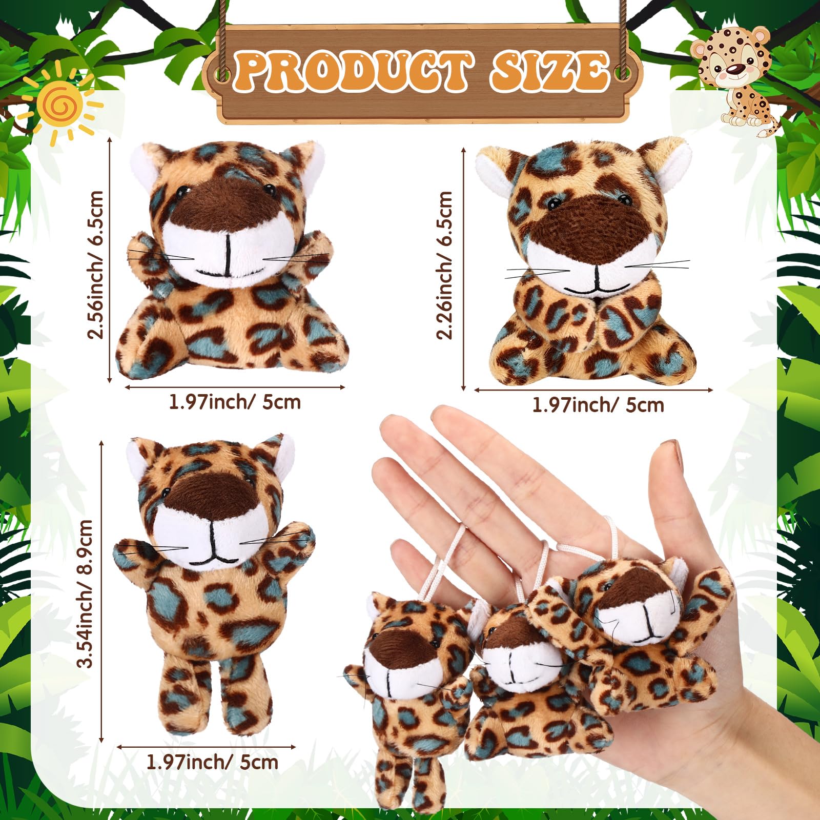 Zhanmai 100 Pcs Mini Cheetah Plush Keychains – Cute Cheetah Stuffed Toys for Party Favors, Classroom Rewards & Gift Bags