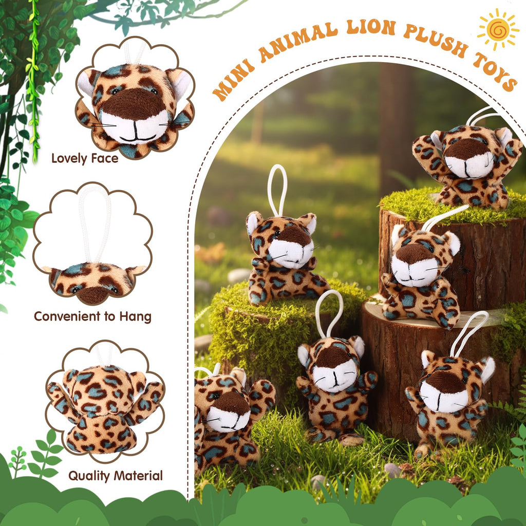 Zhanmai 100 Pcs Mini Cheetah Plush Keychains – Cute Cheetah Stuffed Toys for Party Favors, Classroom Rewards & Gift Bags