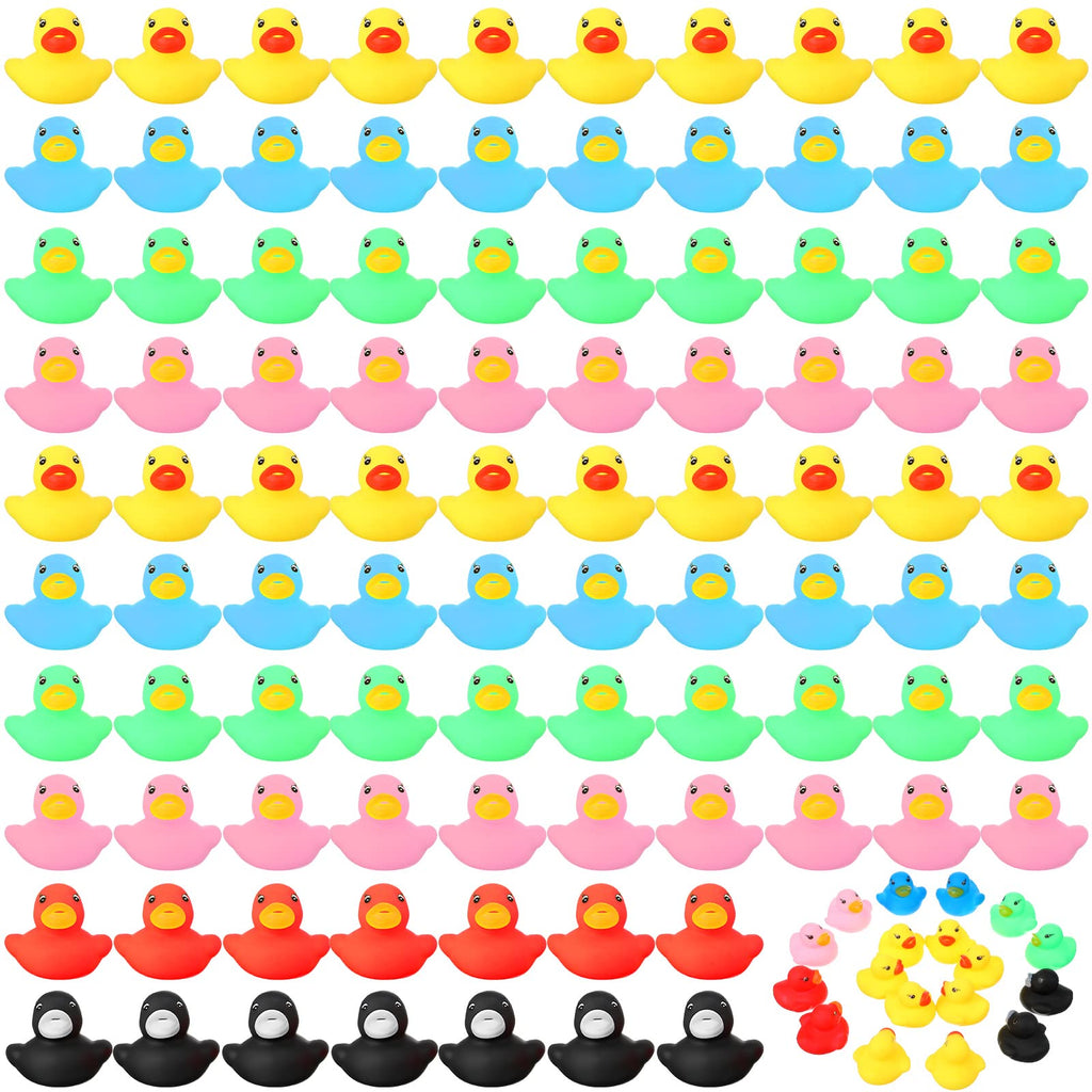 Zhanmai 300 Pcs Mini Rubber Ducks Bulk — Colorful Bath Toys for Party & Shower