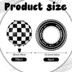 Zhanmai 14-Piece Car Decorations Set - Racing Cars Birthday Party Supplies, 18-Inch Plaid Balloons & Tire Floats