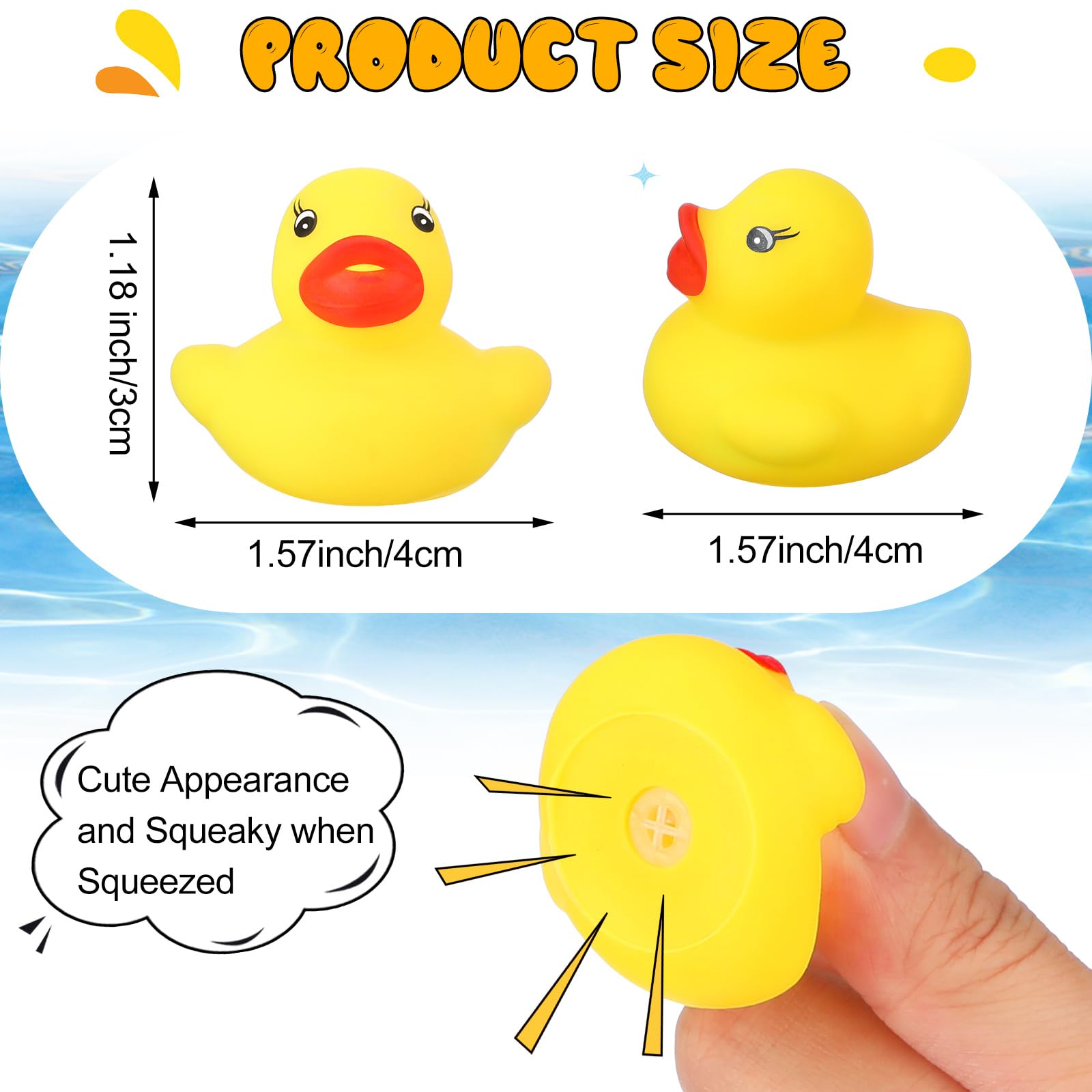 Zhanmai 300 Pcs Mini Rubber Ducks Bulk — Colorful Bath Toys for Party & Shower